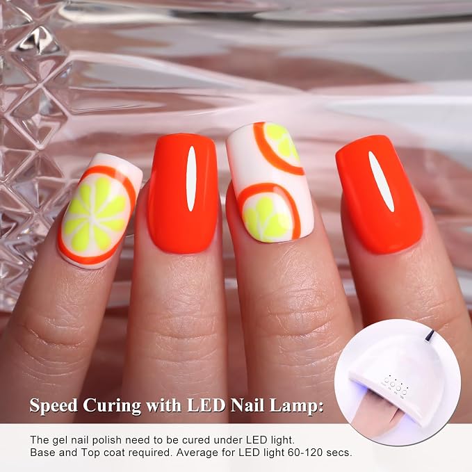 Esmalte de uñas gel neón naranja 10ml miniatura 7