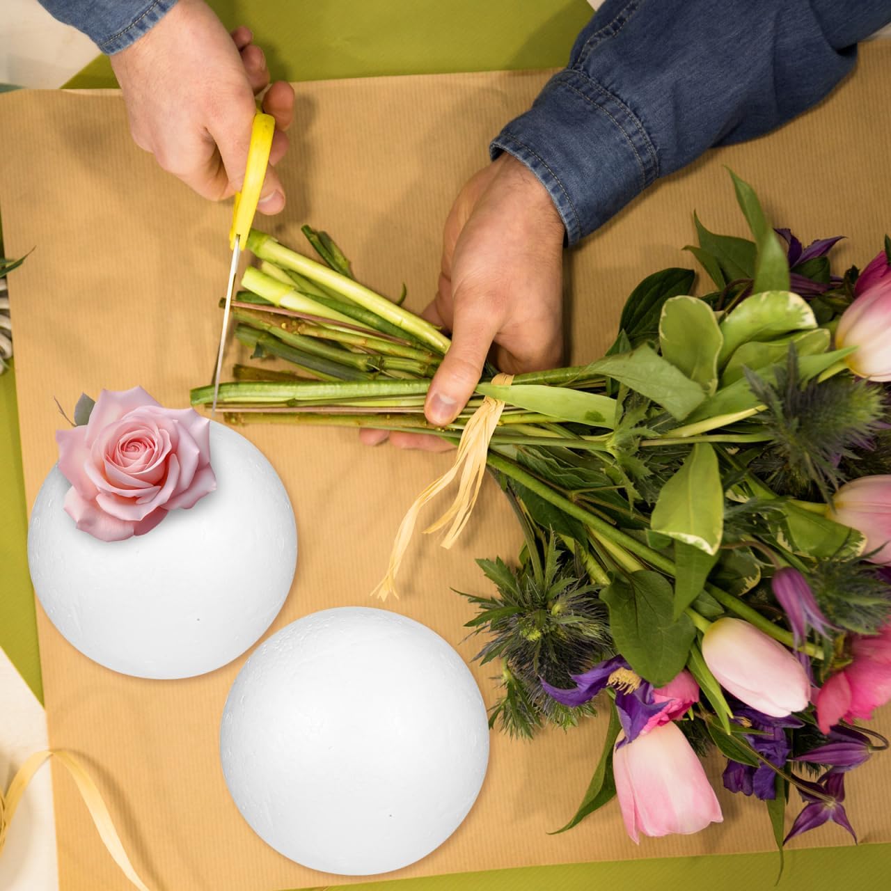 KESYOO 4Pcs 6-Inch White Hemisphere Craft Foam Half Ball Polystyrene Semicircle Model for DIY School Science Projects Floral Wedding Decor Ornaments