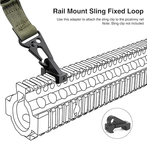 Miniatura 4 de Picatinny Sling MountRail Mount Loop, accesorio táctico de aluminio de perfil bajo de la honda del carril Picatinny
