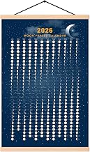 2026 Moon Phase Calendar Print Poster Vertical Canvas Material Lunar Cycle Chart Ready to Hang with Frame Space Wall Art Decor (16 X 24 Inch)