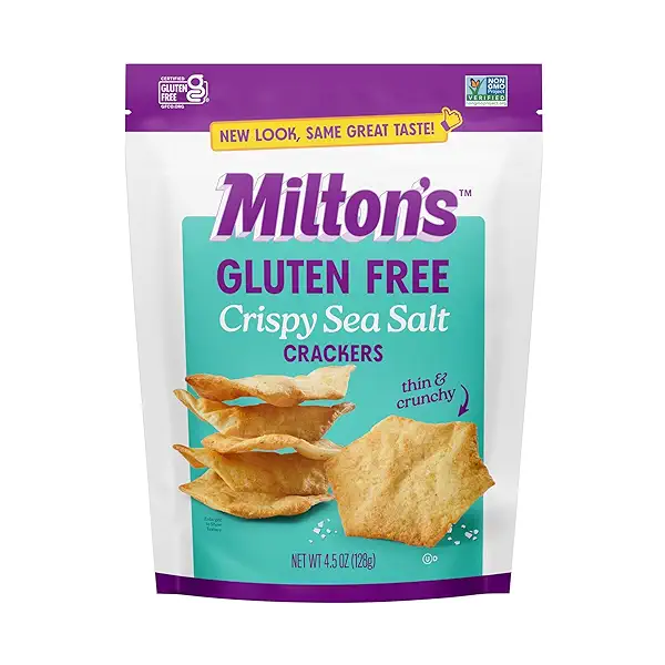 Milton's Gluten Free Crackers, Crispy Sea Salt - Non-GMO Project Verified, Kosher, Certified Gluten Free Snack, 5 Grains In Every Bite - 4.5 Oz 1
