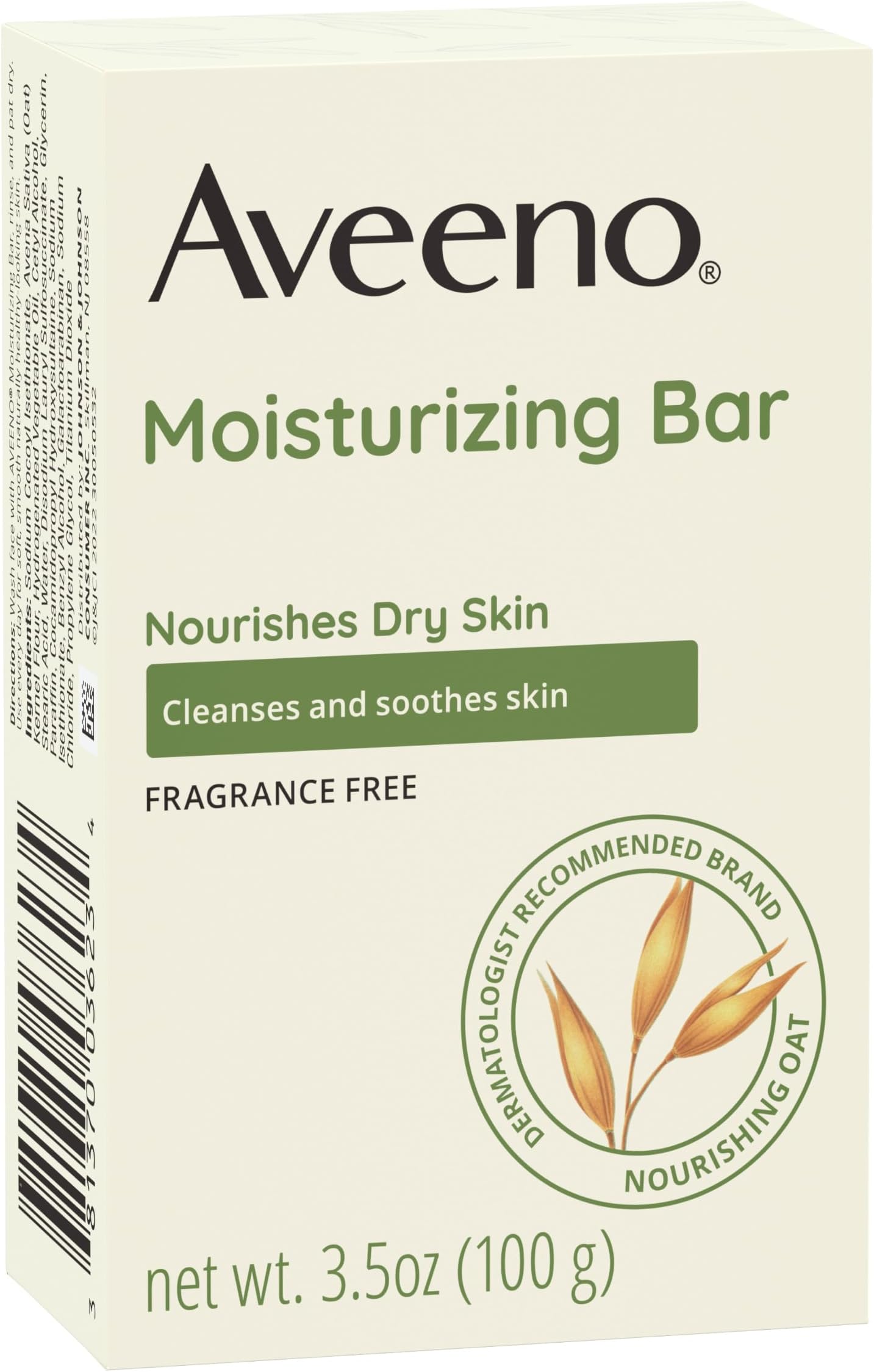 Gentle Moisturizing Face Cleansing Bar, Fragrance-Free, 3.5 oz | Daily Facial Cleanser Bar, Nourishing Oat, Dry Skin, Gently Cleanses & Soothes Skin, Non-Comedogenic