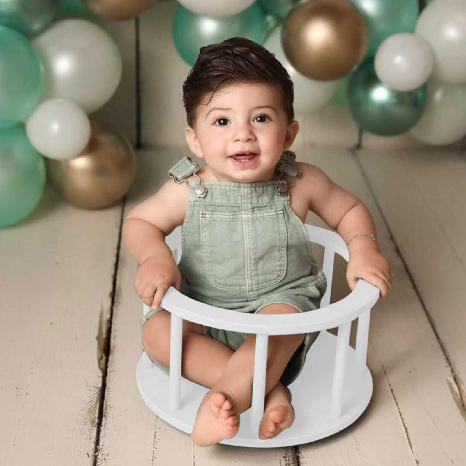 Cestino rotondo in legno Accessori per portatili Soggiorno confortevole per la fotografia infantile per catturare momenti preziosi Cestino fotografico per