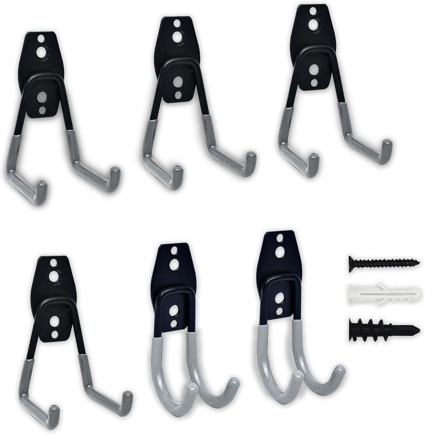 TSUYA Garage Hooks Heavy Duty 6PC, Garage Wall Hooks, Wall Mount Garage Hanging Hooks for Garden