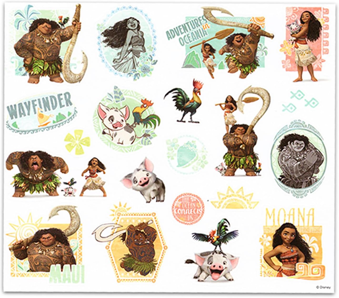 Disney Moana Beach Towel Set - Bundle with 27" x 54" Cute Microfiber Pool Towel Plus Stickers, More | Moana Beach Towel for Kids, Adults