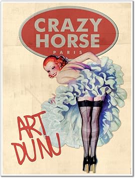 Antiguos Maps Paris France Travel Print | Crazy Horse Moulin Rouge French Pinup Girl | Art Poster Vintage Wall Decor 20 x 30 inches