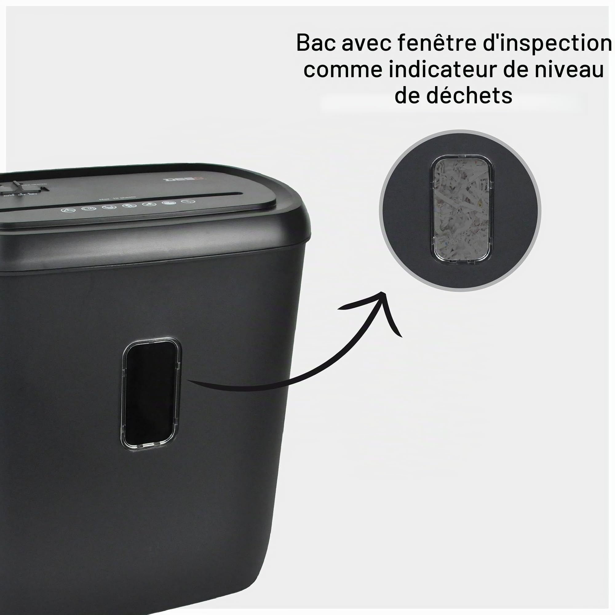 Desq® Destructeur de papier | 11 feuilles | 4 x 35 mm | P-4 | 21 litres