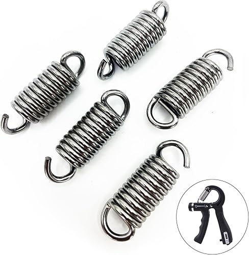 Miniatura 2 de Paquete de 5 resortes de tensión resistentes de acero inoxidable para entrenamiento de fuerza de agarre de mano, exprimidor de agarre de mano,