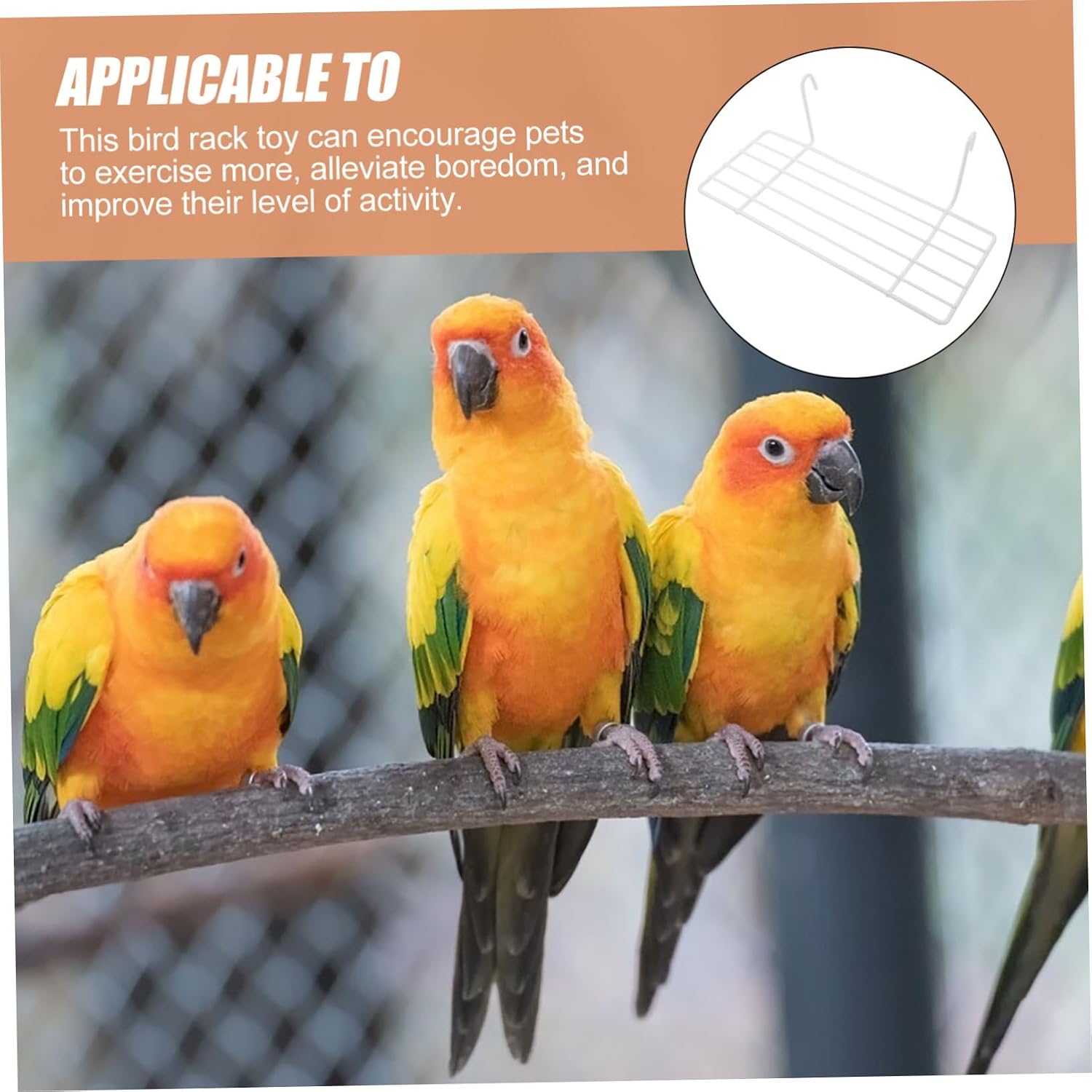 Luxshiny 2Pcs Platform Parrot Stand for Small to Medium Birds Cage Perch Wire Mesh Roost Activity Station for Parakeets Canaries Cockatoos