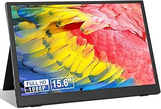 AILRINNI 15,6 Pouces Moniteur Portable - Mini HD 1920 x 1080P IPS Full HD Écran avec USB-C, Haut-parleurs Intégrés Moniteu...