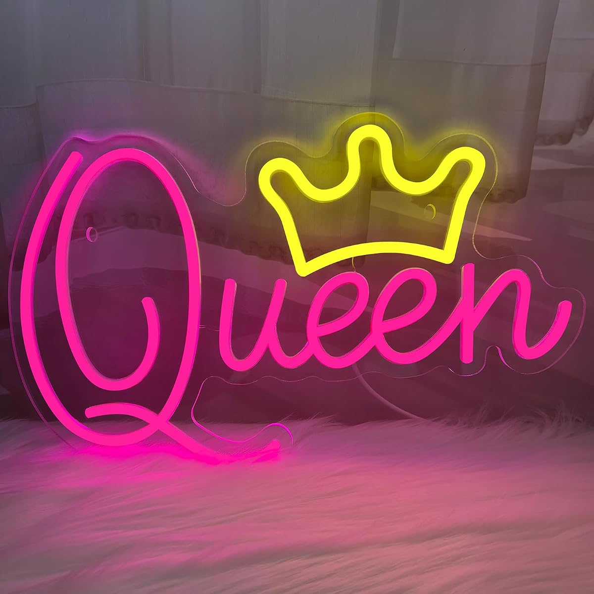 Queen Neon Signs Beautiful Pink Led Neon Lights Dimmable Led Light Sign For