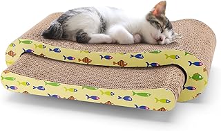 Nobleza Cat Scratcher Cardboard, Recyclable Corrugated Scratching Pad with Catnip, Kitty Scratch Lounge for Furniture Prot...