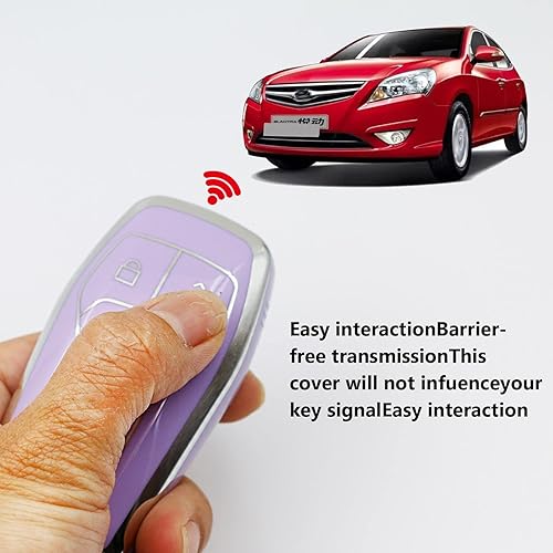 Miniatura 9 de Funda para llavero Ford de TPU suave para Ford Fusion Edge F-150 Mustang Lincoln Explorer MKX MKC MKZ Smart Key Fob Case, Negro Blanco