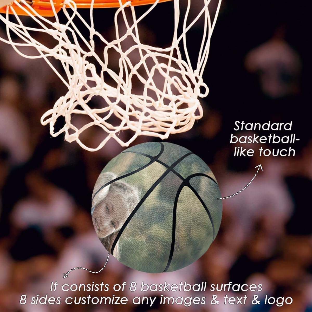 Personalized basketballs - Custom Photo Regulation Size Indoor Outdoor Basketball Gift for Coach, Dad, Any Fan - Any Image - Any Text - Any Logo