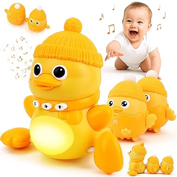 TOY Life Baby Tummy Time Toys 6-12 Months Musical Crawling Toys Dancing Duck Toy Set with Mama & Baby Ducklings, Interactive Duck Family, Easter Birthday Gift for 1 Year Old Boy Girl