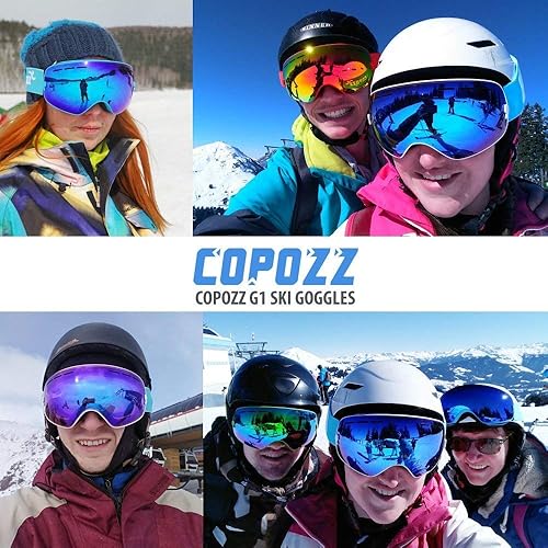 Miniatura 7 de COPOZZ G1 OTG - Gafas de esquí, gafas de nieve para hombres, mujeres y jóvenes, intercambiables de doble capa, anti niebla, protección UV