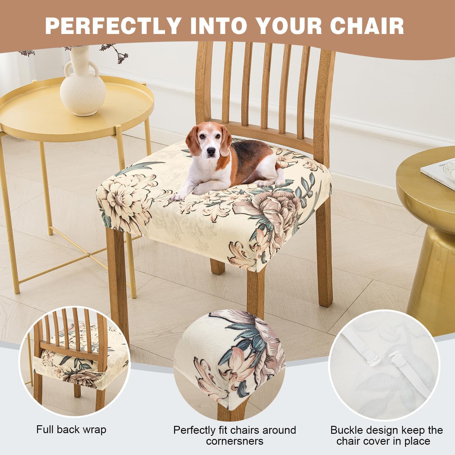 Eco-Ancheng Dining Chair Seat Cover 4pcs Dining Chair Covers Seat Slipcover