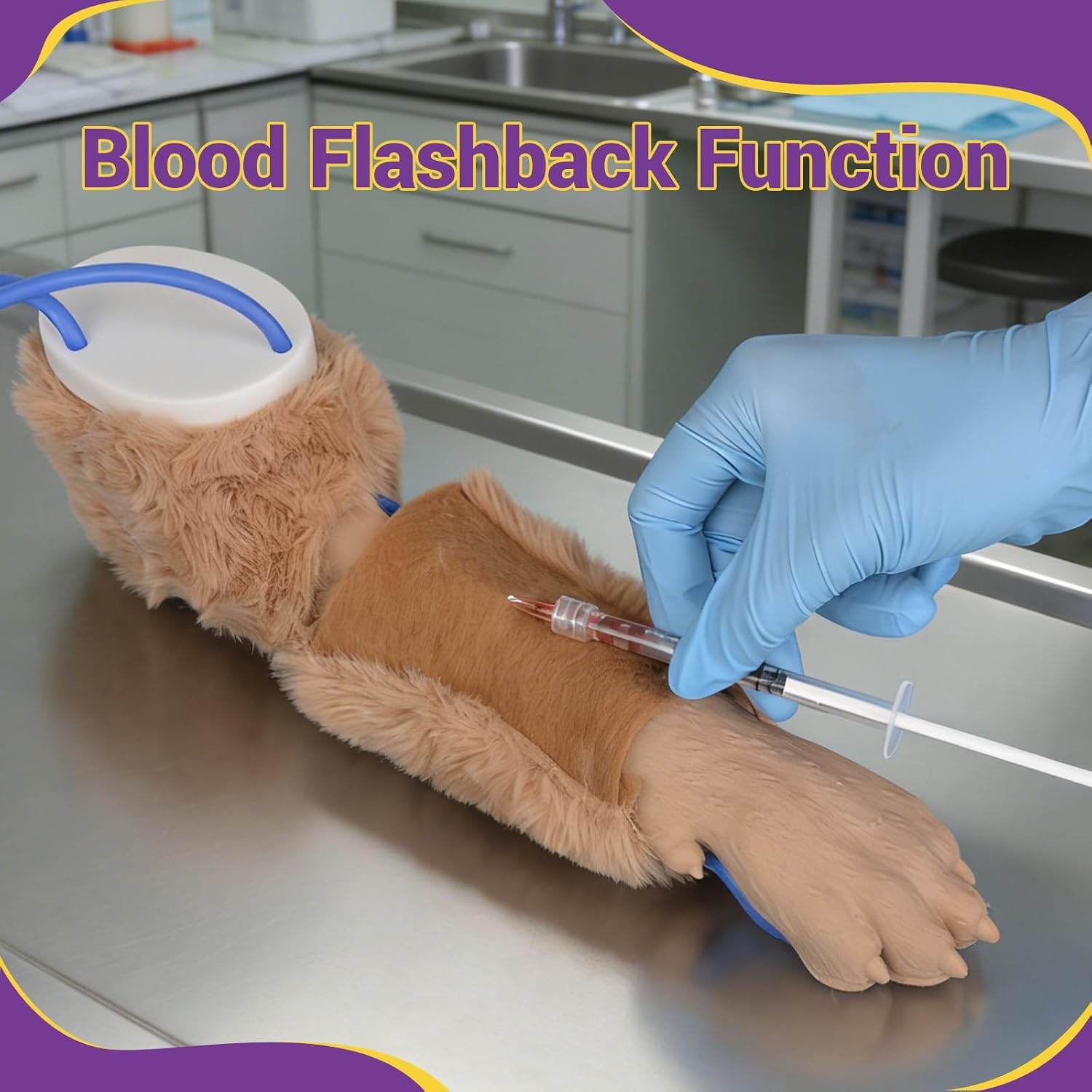 Pet Dog IV Practice Kit,Canine Venipuncture & Injection Training Simulator, Veterinary Venous Blood Insertion Model for Students & Pet Training