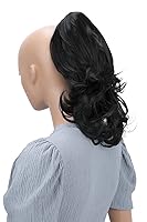 Vista 44 de PRETTYSHOP - Extensión de cabello rizado voluminoso, cola de caballo de 14 pulgadas con clip, resistente al calor