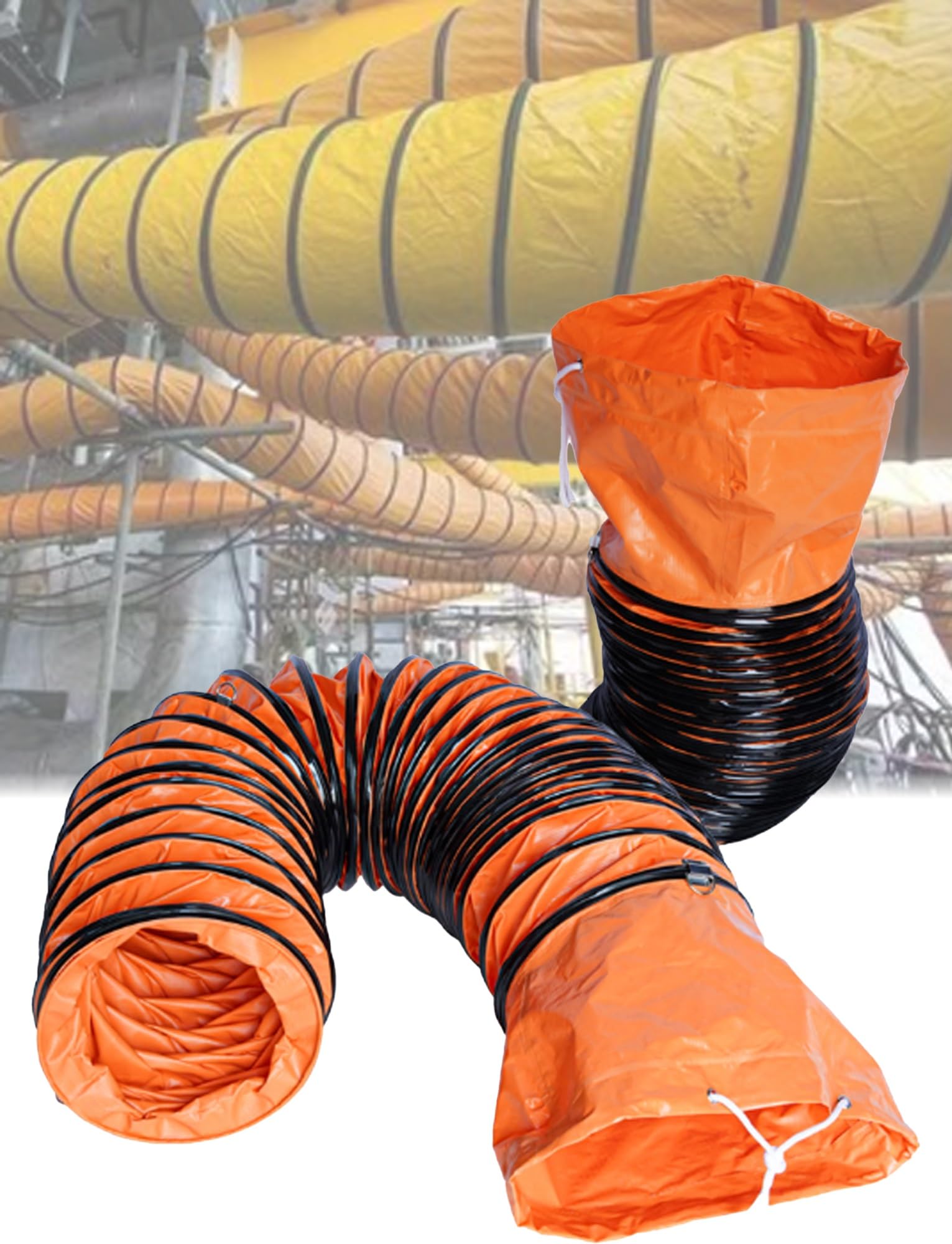 Manguera de PVC resistente for conductos de aire acondicionado y sopladores de servicios públicos. Tubo de escape ajustable for fábricas(10m,40cm/15.75in)