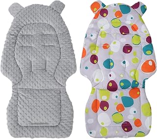 Colchoneta Silla Paseo Universals - Almohadilla Reversible Para Cochecitos, Suave Y Transpirable 100% Algodón Funda Carrito Bebe,Cojín Doble Cara Para Silla De Auto Y Carrito Para Todas Las Estaciones