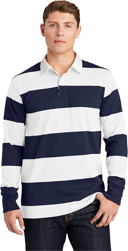 Unisex Classic Long Sleeve Rugby Polo | Collared Shirt for Men & Women, Relaxed Fit Top for Casual Wear & Work