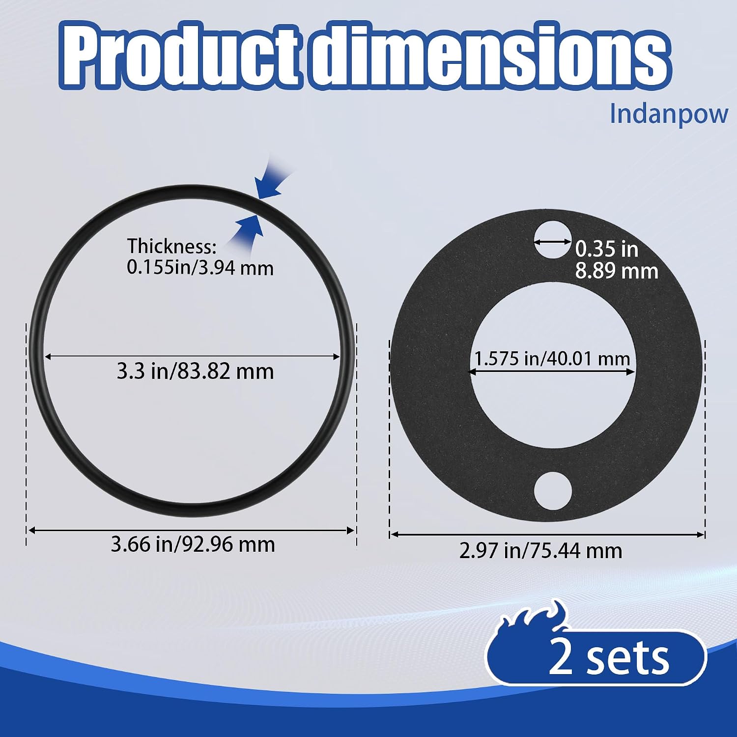 Replacement for 88893990 Engine Oil Filter Adapter Gasket (2 Set) | Contains a metal core, which is different from paper gaskets and is not easily hardened, cracked, or broken