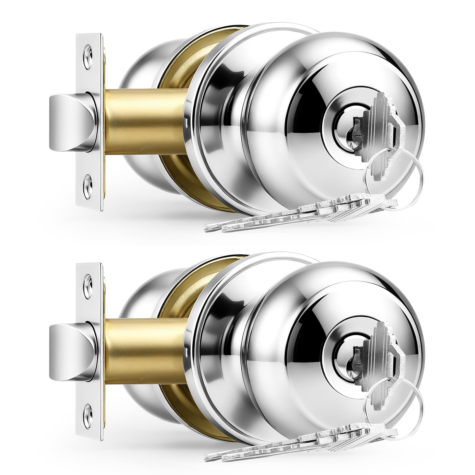 Bouton de porte avec serrure identique et clé pour entrée extérieure maison