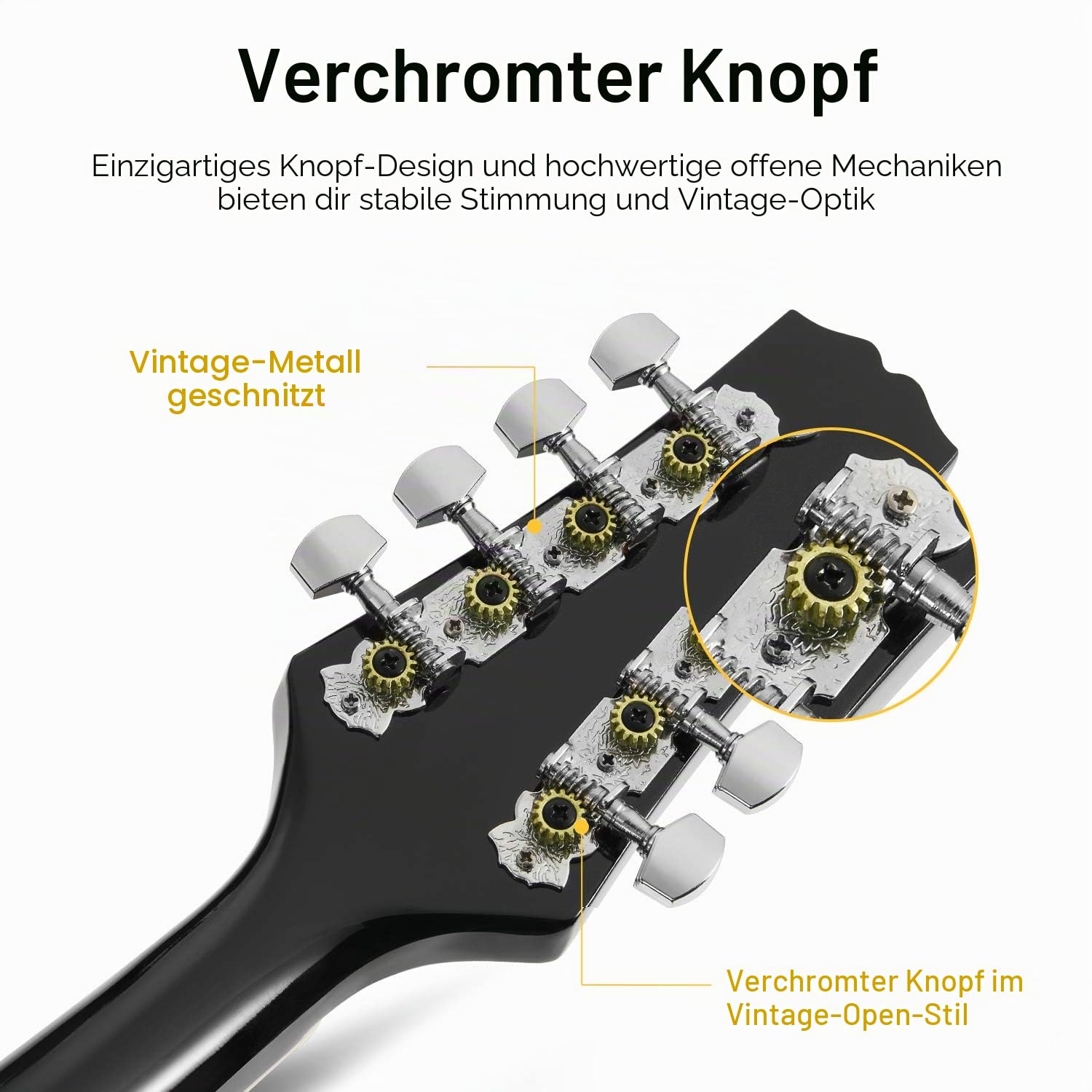 Donner Mandoline Instrument A Style Mandoline mit 8 Saiten Anfänger Erwachsene Mahogany Tasche Tuner Plektren Schwarz (DML-100B)