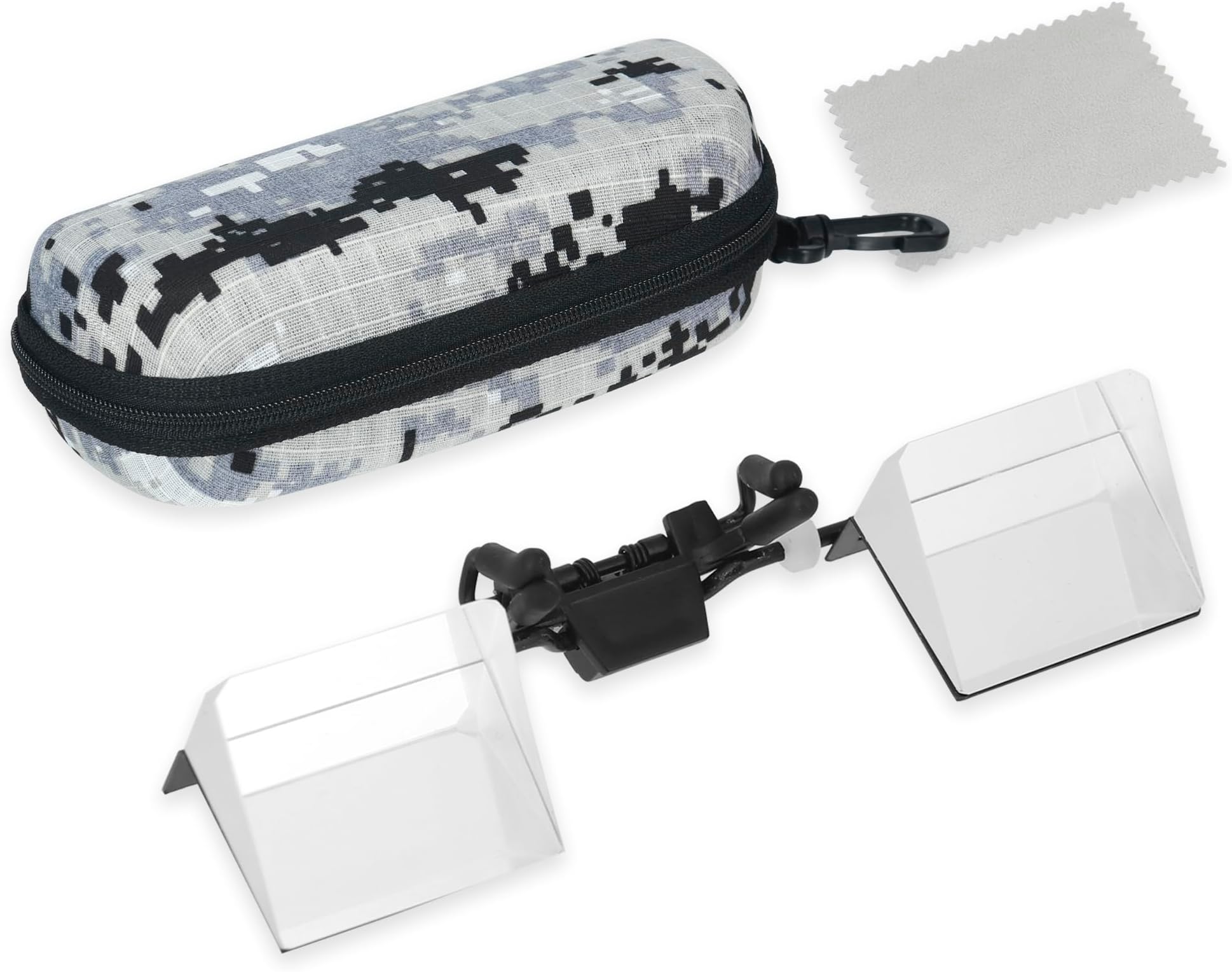 Clip on Lazy Glasses,Laying down reading glasses,Adjustable Look Down Glasses for Nearsighted People,Rotatable 90 Degrees Prism Glasses for Crocheting Knitting Watching Reading in Bed Sofa Chair