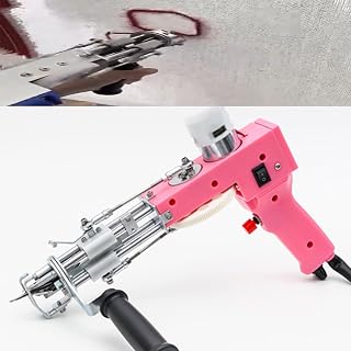 Kit de inicio de pistola para mechones, 2 en 1, pistola para mechones de alfombras de pelo cortado y de bucle, velocidad ajustable, adecuada para principiantes amantes(Color:UK,Size:ONE SIZE)