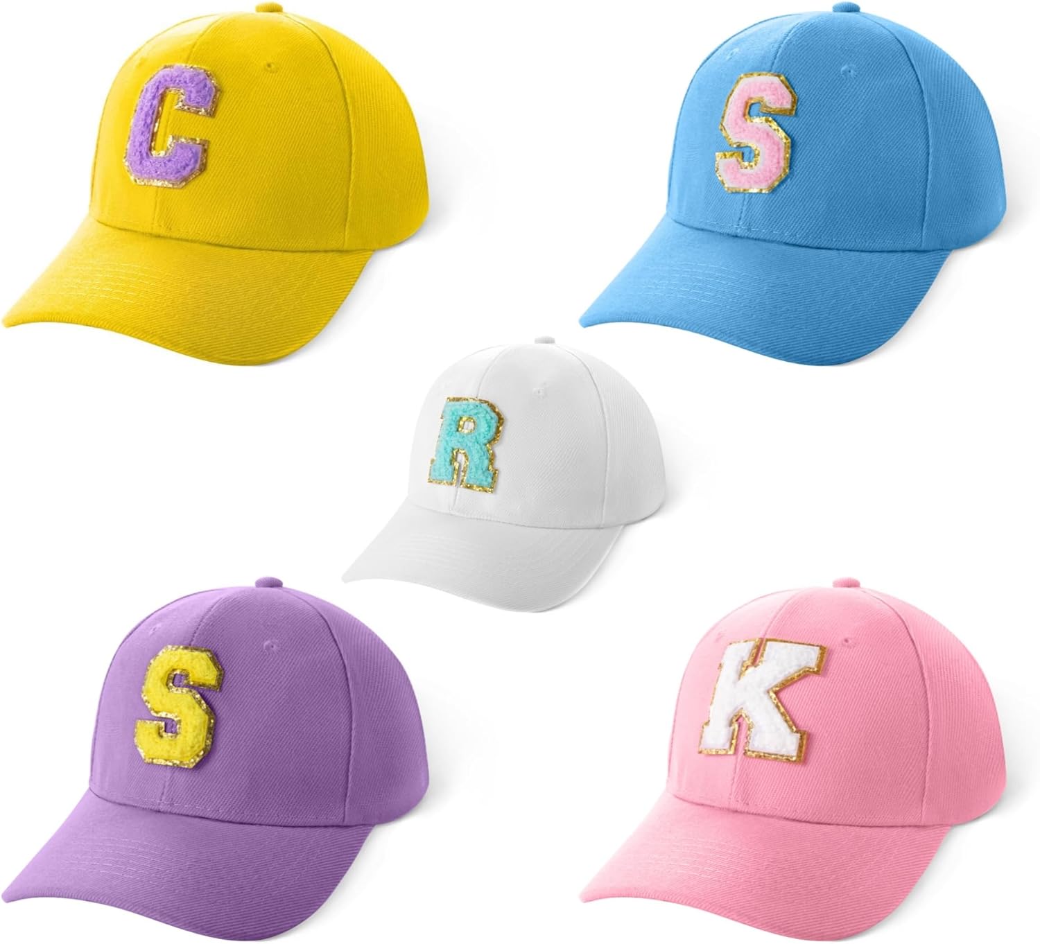 callie Customizable Cotton Baseball Cap for Women Personalized Initial Letter Patch Hat, Ponytail Hat Birthday Gift