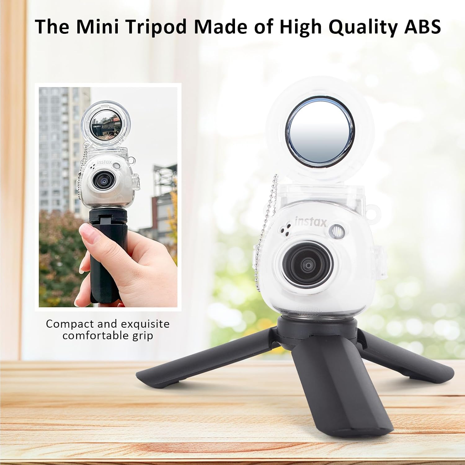 Fuji Mini Pal Camera Tripod, Portable Mini Tripod Compatible for Instax PAL/EVO/70/LOMO - Instant Camera Stand - Black