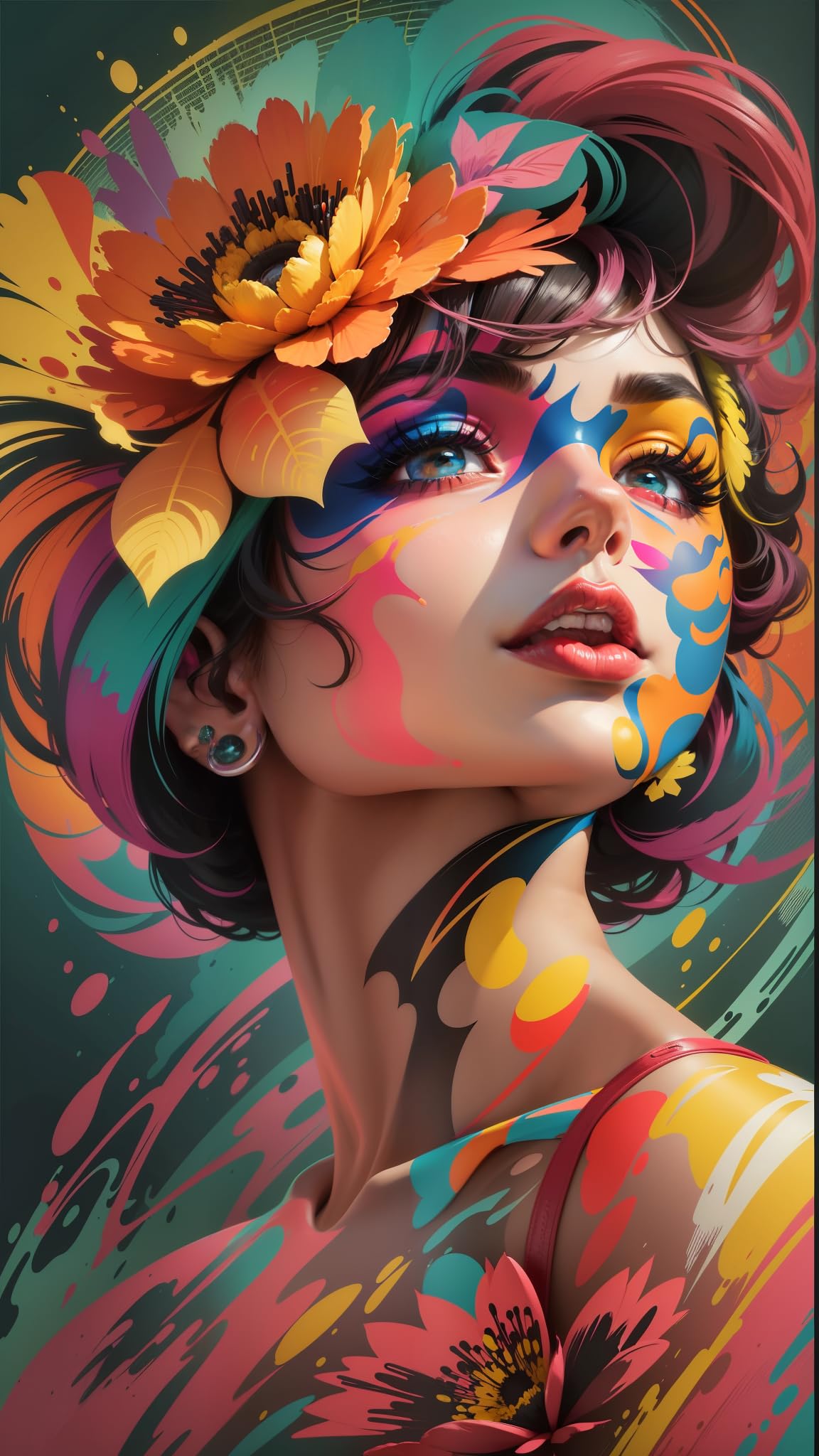 ZHUMUTO Large Diamond Painting Kits for Adults Colorful Woman Portrait — image 1