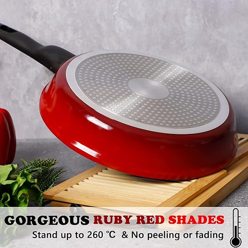 Miniatura 6 de Sartén antiadherente profunda con tapa, sartén de 12 pulgadas5 cuartos de galón, sartén para saltear utensilios de cocina, compatible con inducción,