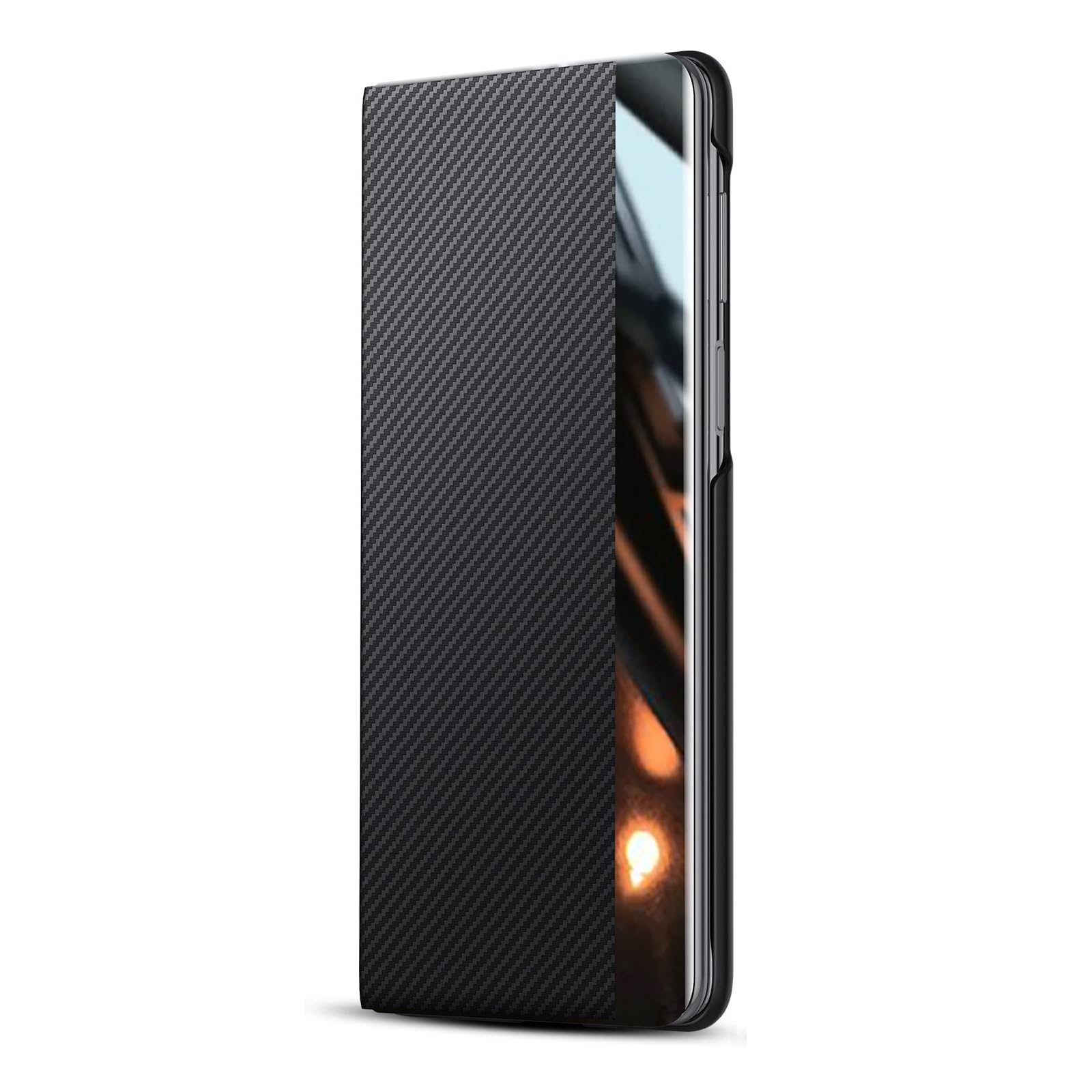 Coque Samsung Galaxy Z Fold 8 Ultra étui clapet luxe en cuir motif fibre de carbone mince