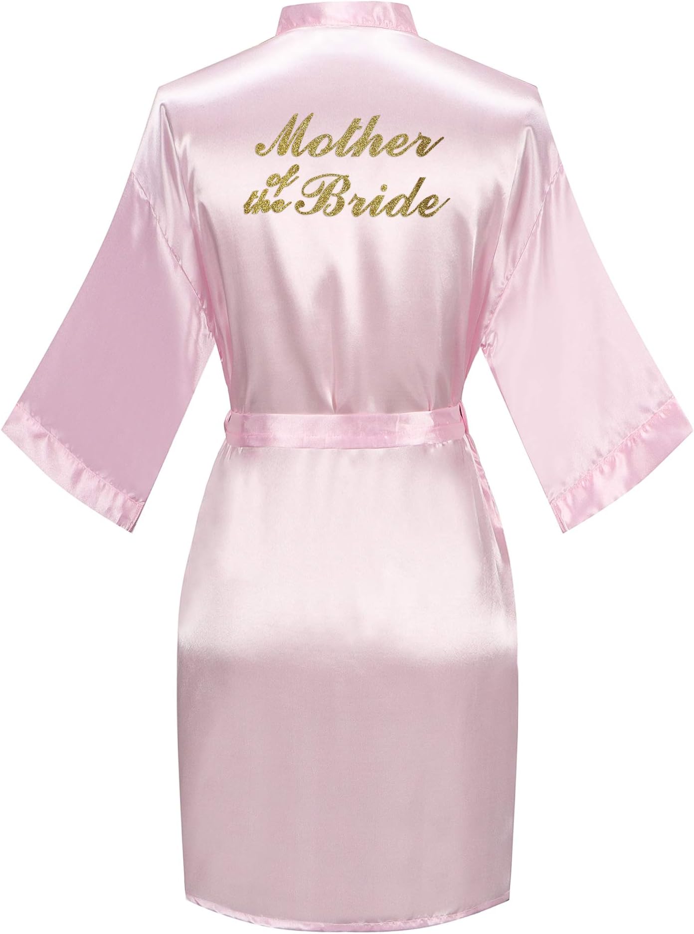Joy BridalcWomen Bridesmaid Robes Bride Wedding Party Sleepwear Short Satin Kimono with Gold Glitter or Rhinestones