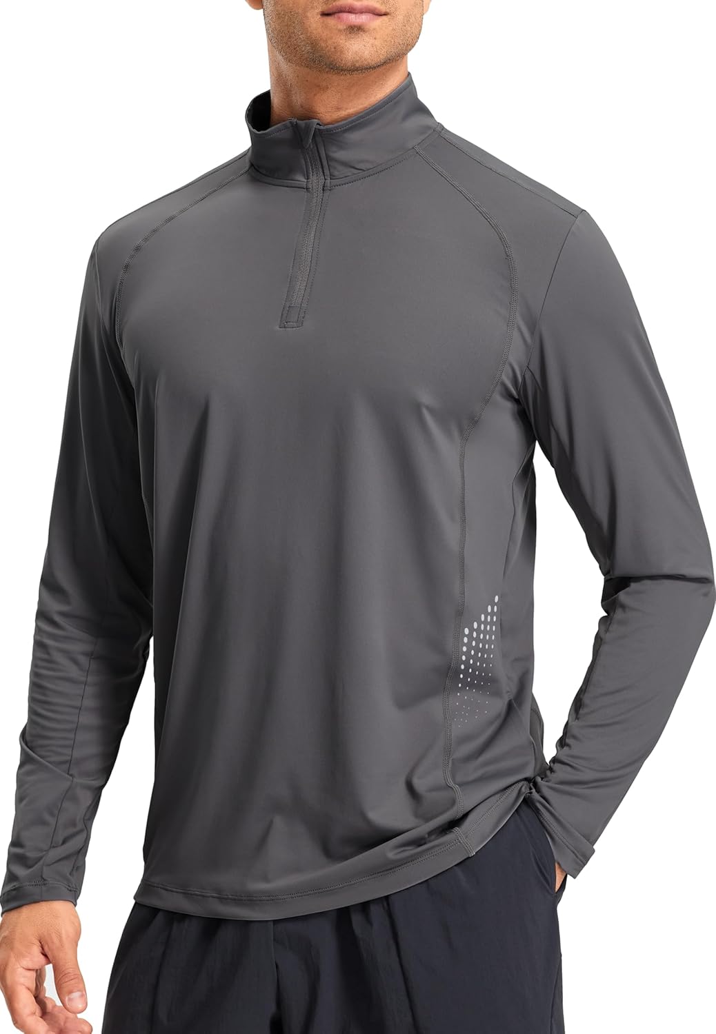 Libin Men’s Lightweight Quarter Zip Pullover Athletic Running Workout Shirts Long Sleeve Quick Dry UPF50+ Hiking Shirts