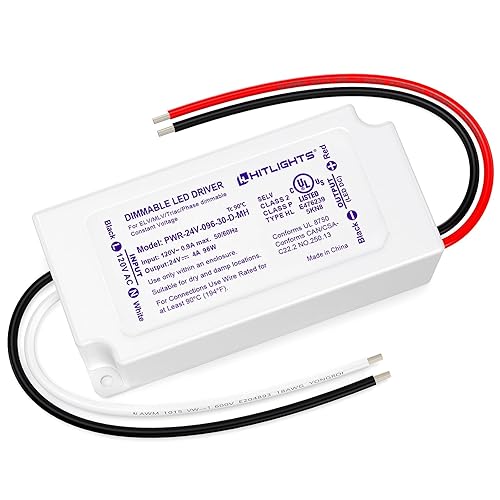 Miniatura 8 de HitLights Controlador LED regulable de 60 W, transformador electrónico, fuente de alimentación de 120 V CA a 24 V CC para tira de luz LED, proyecto