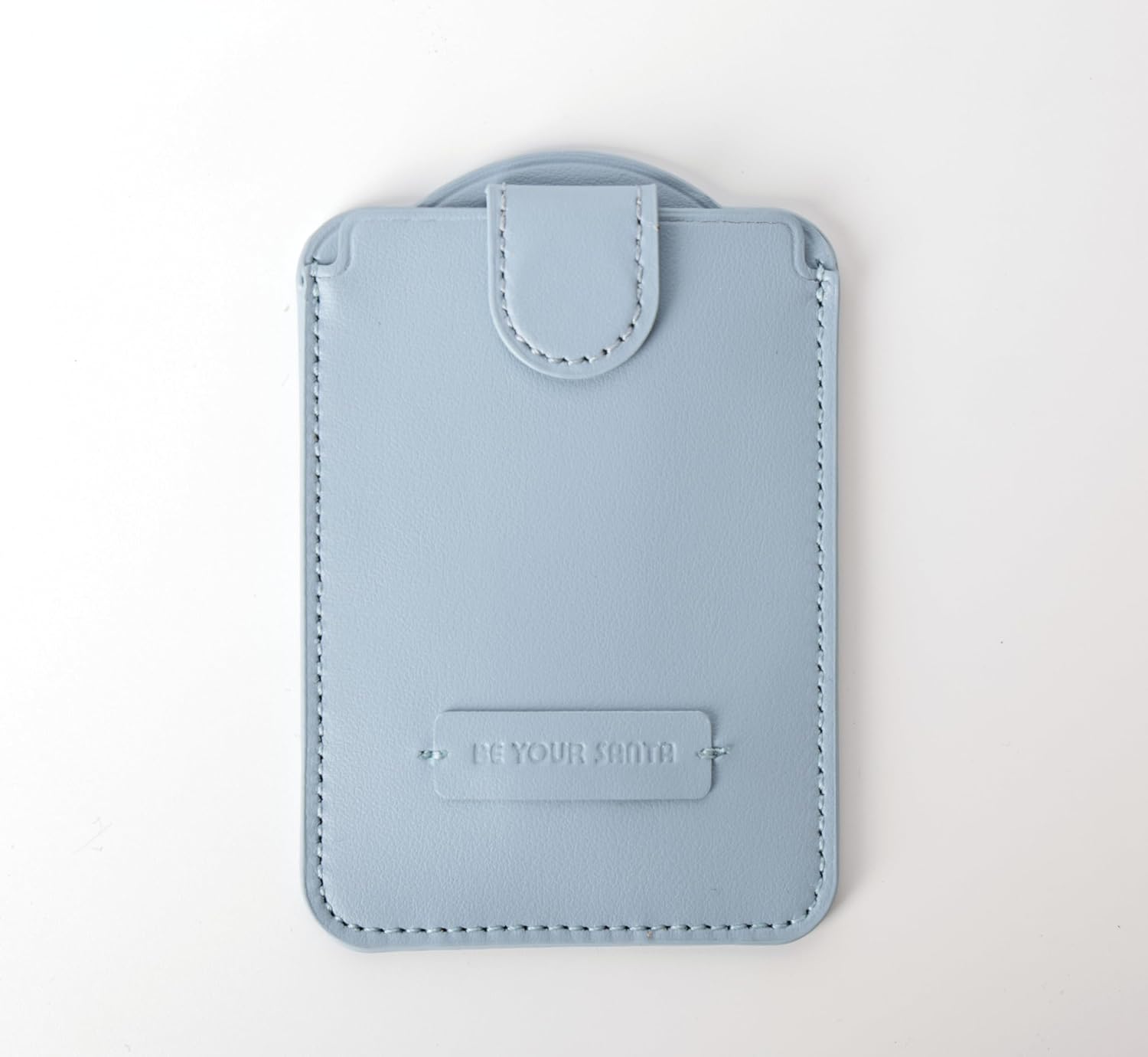 Italian Leather MagSafe Compatible Magnetic Card Wallet - Be Your Santa MagWallet Premier - Pull-Tab for Samsung Galaxy S26 S25 S24 S23 Ultra - Sky Blue