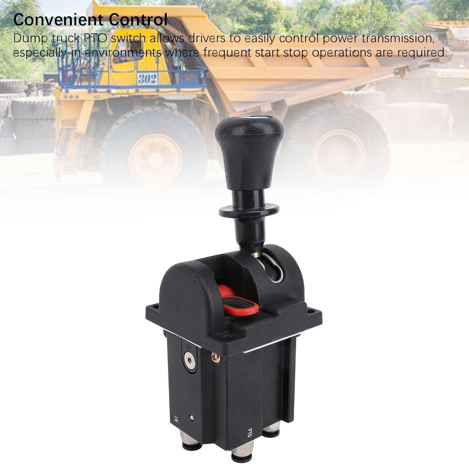 Dump Truck PTO Control Valve, PTO Valve 4 Holes Slow Down Tipper Switch Control Valves with PTO Switch, for Dump Truck Tipper Hydraulic System
