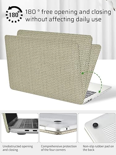 Miniatura 5 de Seorsok Funda compatible con MacBook Pro de 13 pulgadas M2 2023, 2022, 2021-2016 A2338 M1 A2251 A2289 A2159 A1989 A1708 A1706, elegante funda rígida