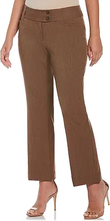 Rafaella Women's Curvy Fit Gabardine Bootcut Stretch Dress Pants, 30 inch Inseam, with Pockets (Size 4-16)