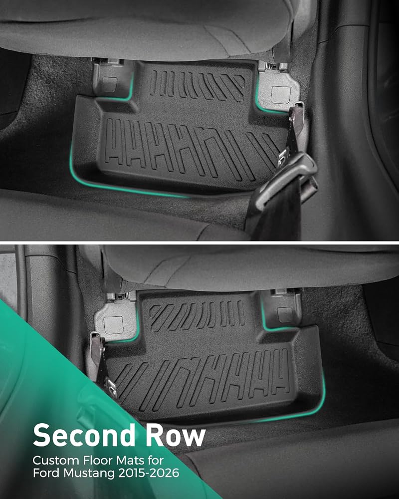CARxion® for Ford Mustang Floor Mats & Cargo Liner (2015-2024 2025 2026, All Weather 5PCS Full Set, Not for Mach-E)