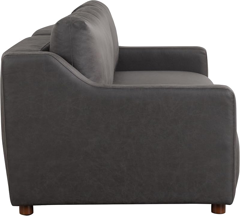 Serta Glendale 90.2" Queen Size Wall-Hugging Convertible Sofa, Dreamcoil Comfort, Vegan Suede Fabric, Charcoal image 4