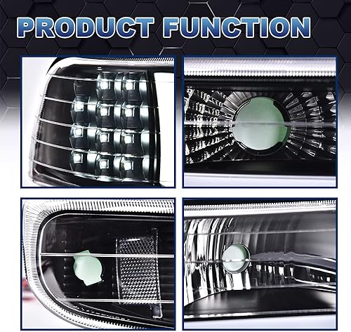 Vista 75 de PIT66 - Faros delanteros LED, compatibles c/99-02 Chevy Silverado 1500 2500/01-02 Silverado 1500HD 2500HD 3500/00-06 Tahoe Suburban 1500 2500