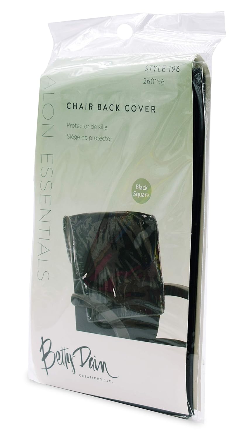 Betty Dain Deluxe Chairback Cover, Prevents Damage to Spa/Salon Chair Upholstery from Stains, Chemicals, Moisture, and Wear, Square, Fits Most Salon Chairs, Durable Vinyl, Black: Beauty