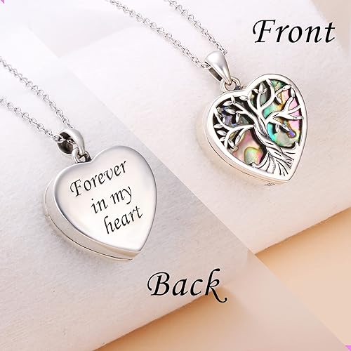 Miniatura 2 de Yearace - Collar de urna de fotos personalizado para cenizas, joyería de cremación para cenizas, collar conmemorativo de recuerdo de plata de ley,