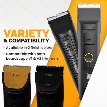 Brio Zero Blade Compatible Beardscape V2 & V1 Trimmers, Cuts Extremely Close at 0.2mm, Stainless Steel Blade Perfect for Super Close Cuts, Creating Tight Lines and Cleaning up Mustaches (Black)