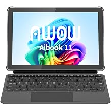 AWOW Tablet with Keyboard, 10.1 Inch Tablet PC, Intel N95, 12GB RAM 256GB SSD, WiFi 6, Bluetooth 5.0, PD 36W Fast Charging, Micro HDMI, Type-C, 8MP+5MP Camera